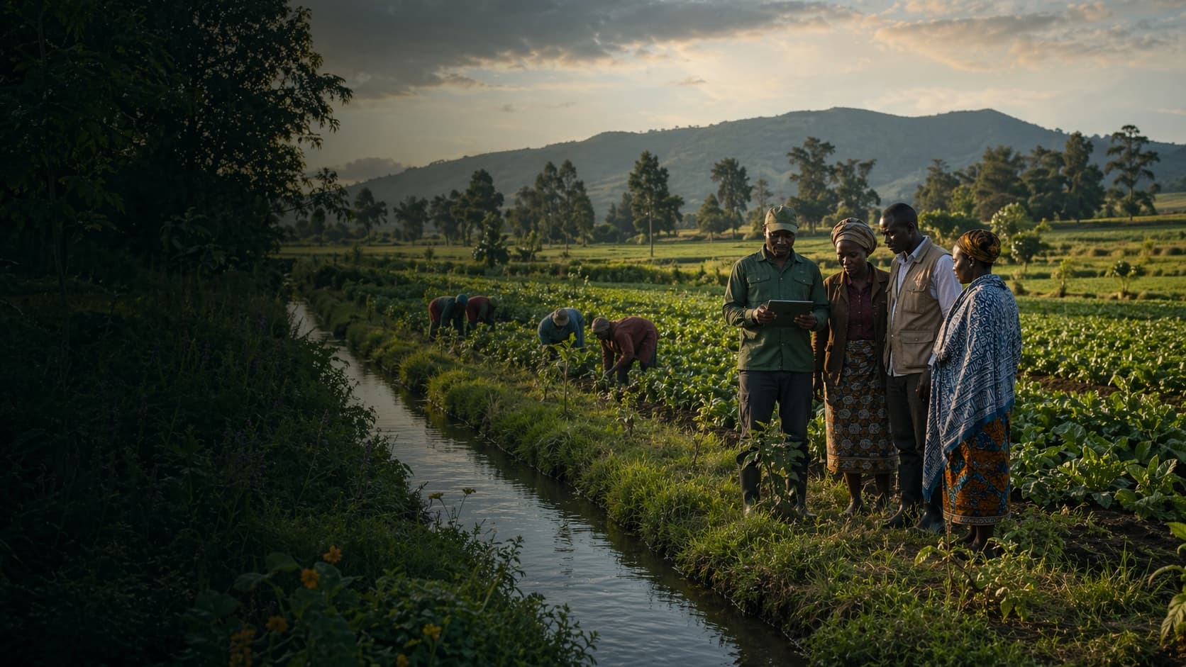 Agricultural stakeholders reviewing traceability evidence