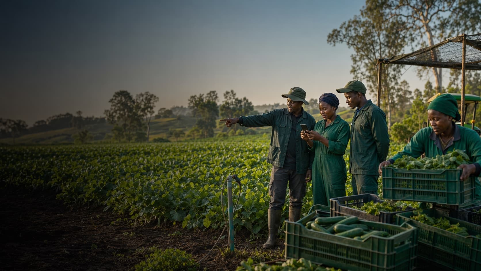 Farm workers using verified task records as digital labour supervision in Kenya